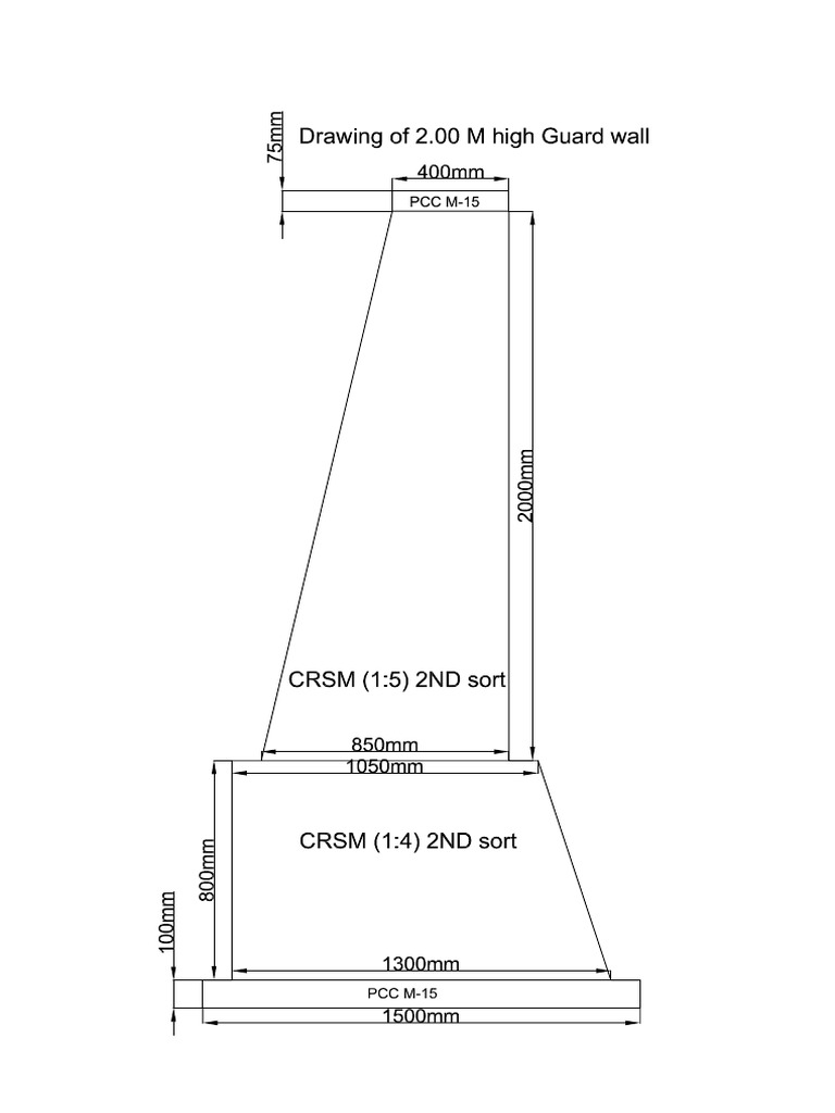 2m Hight Guardwall Model-Working Drawing | PDF
