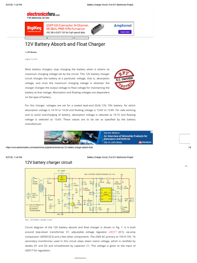 12V Battery Absorb & Float Charger | PDF | Battery Charger | Electrical ...