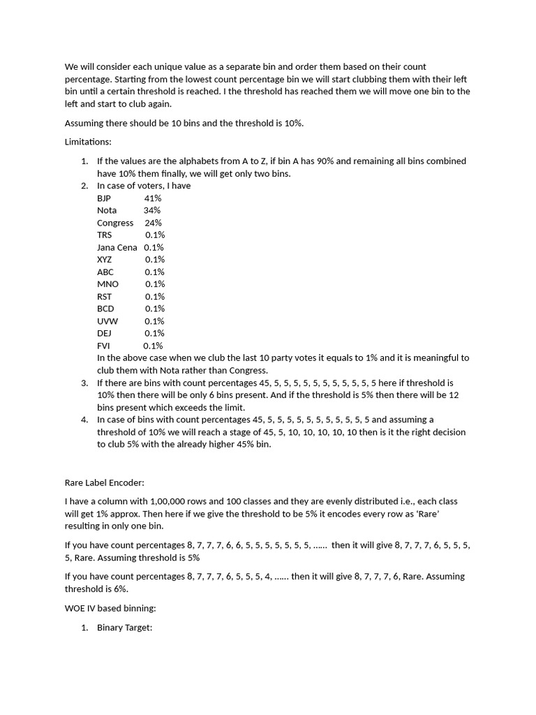 Binning Techniques for Data Analysis | PDF