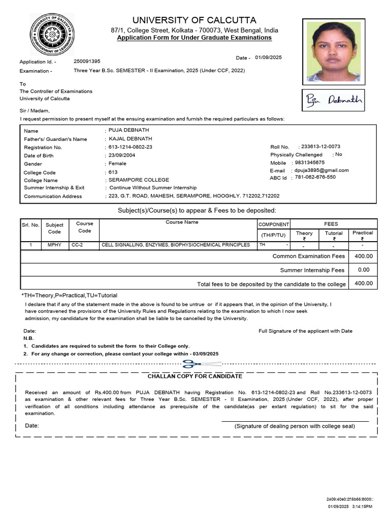 Calcutta University UG Exam Application Form | PDF | Justice | Crime ...