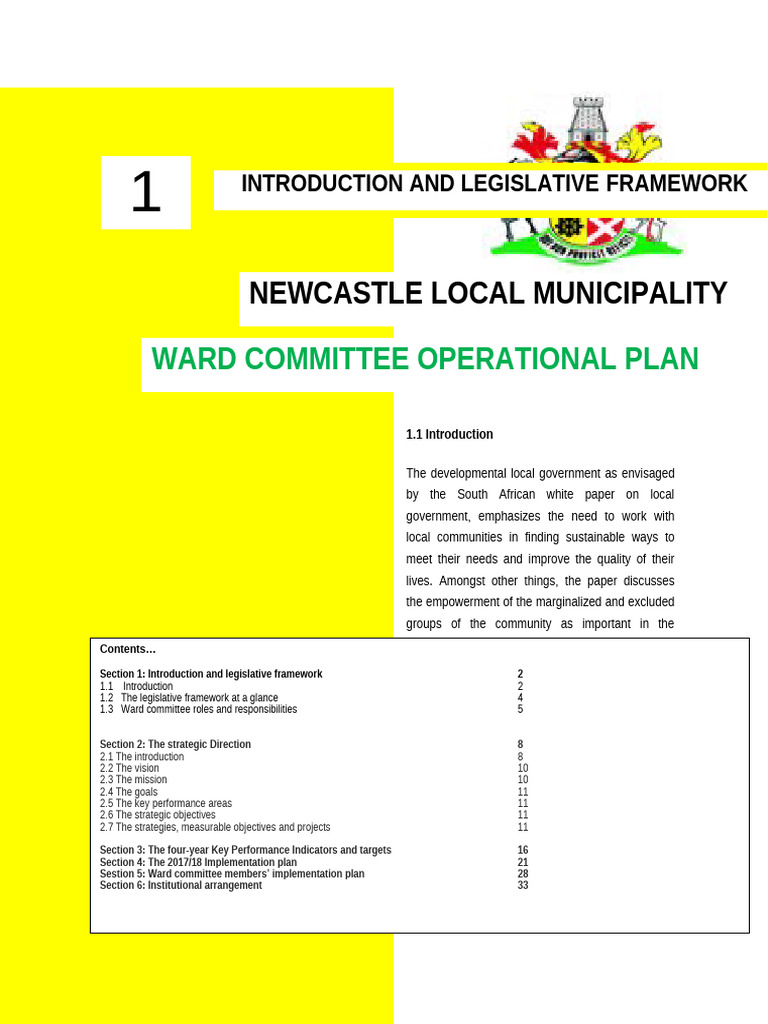 Newcastle Ward Committee Operational Plan | PDF | Governance | Community