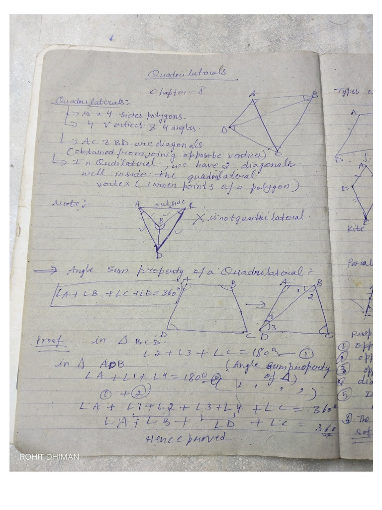 CH - 8 Quadrilateral | PDF