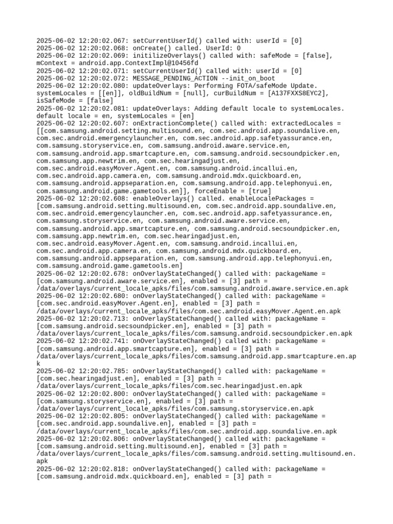 Samsung IncallUI APK Initialization Logs | PDF | Android (Robot ...