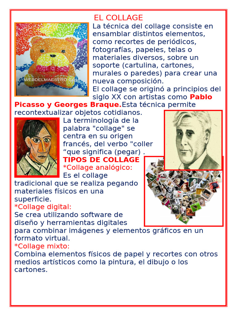Tipos y Técnicas del Collage Artístico | PDF