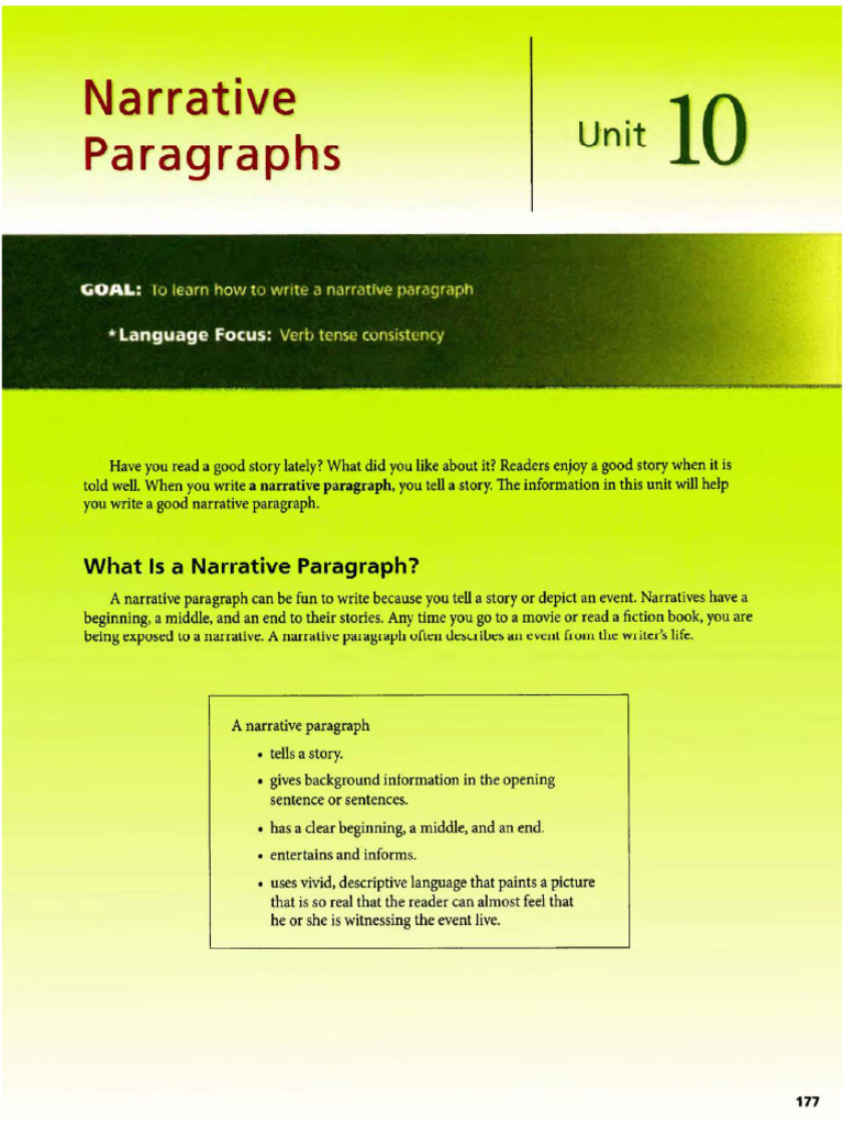 Narrative Paragraphs | PDF