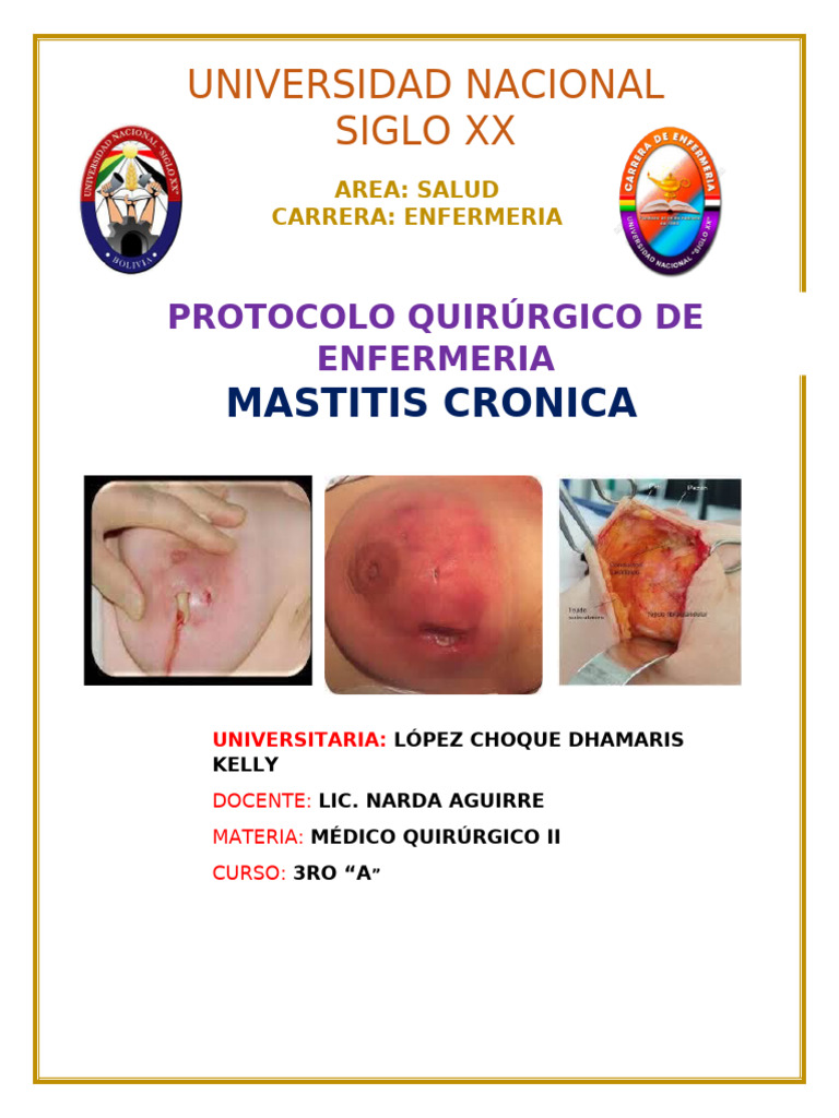 Protocolo Quirúrgico para Mastitis Crónica | PDF | Inflamación | Pecho