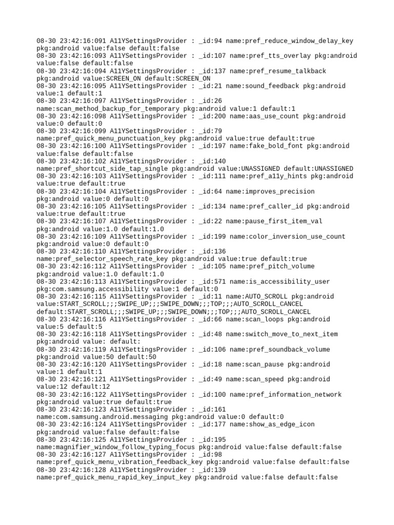 Android Accessibility Settings Log | PDF | Computing Platforms | Software