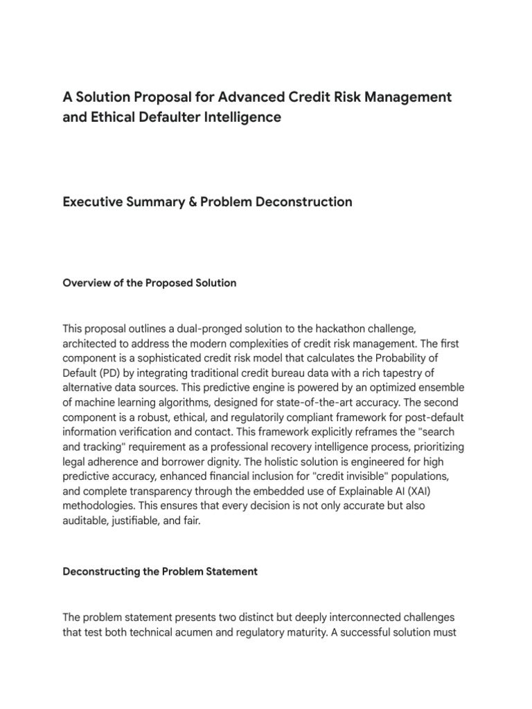 Advanced Credit Risk Model Proposal | PDF | Receiver Operating ...