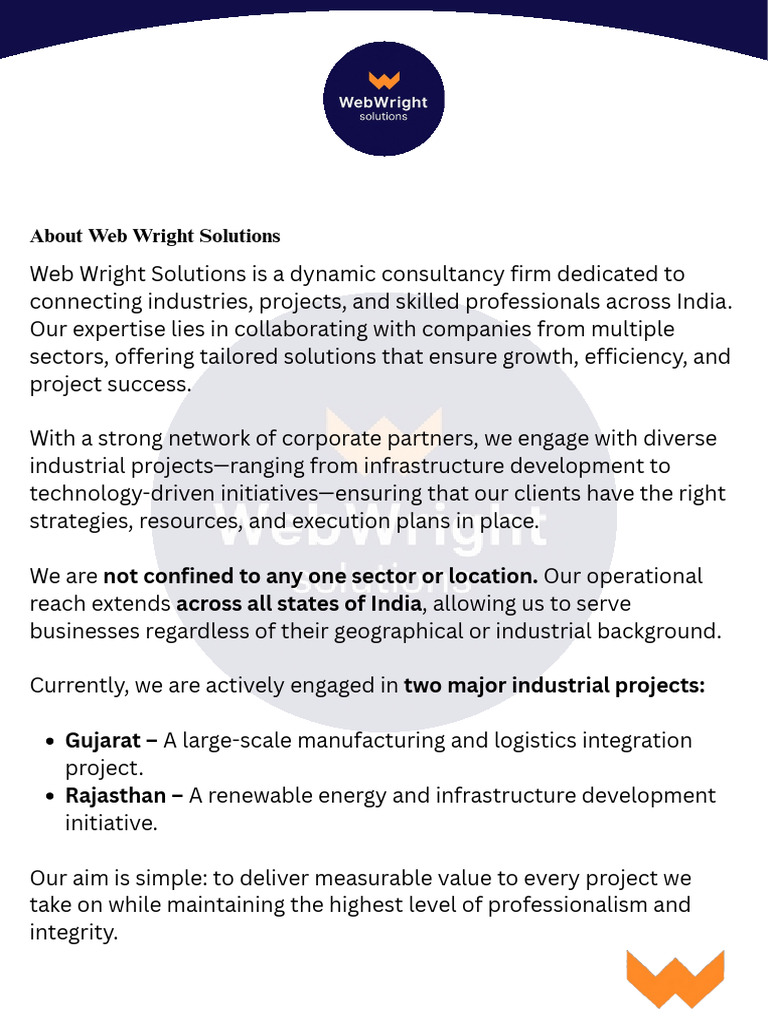 Web Wright Solutions: Empowering Industries | PDF | Infrastructure ...