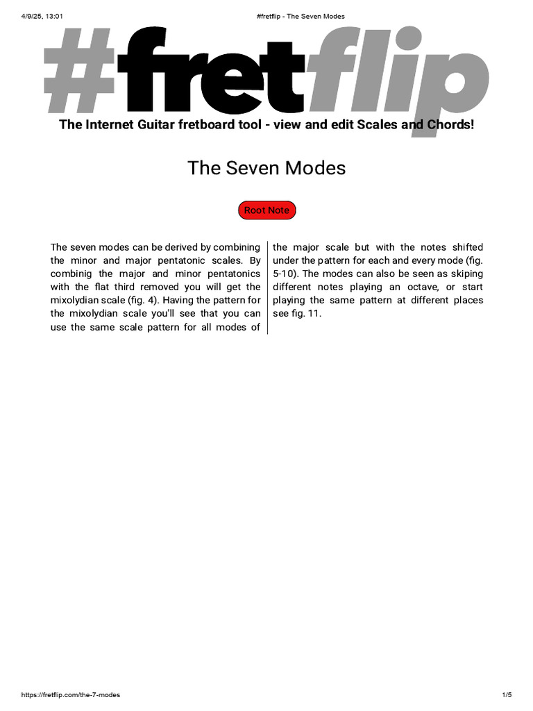 Understanding the Seven Musical Modes | PDF | Scale (Music) | Mode (Music)