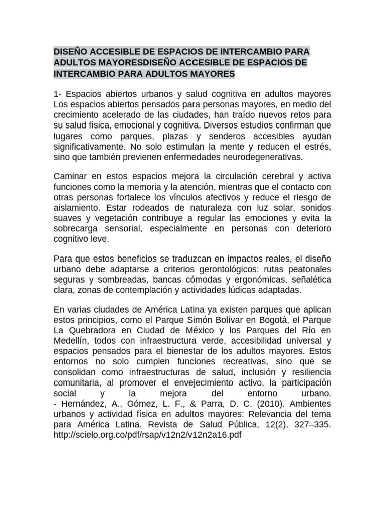 Diseño de Espacios para Adultos Mayores | PDF | Vejez | Las emociones