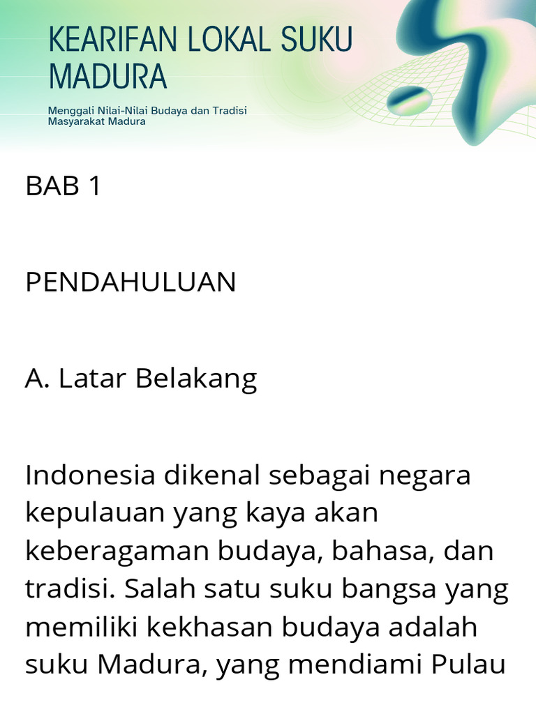 Kearifan Lokal Budaya Suku Madura - 20250829 - 201145 - 0000 | PDF