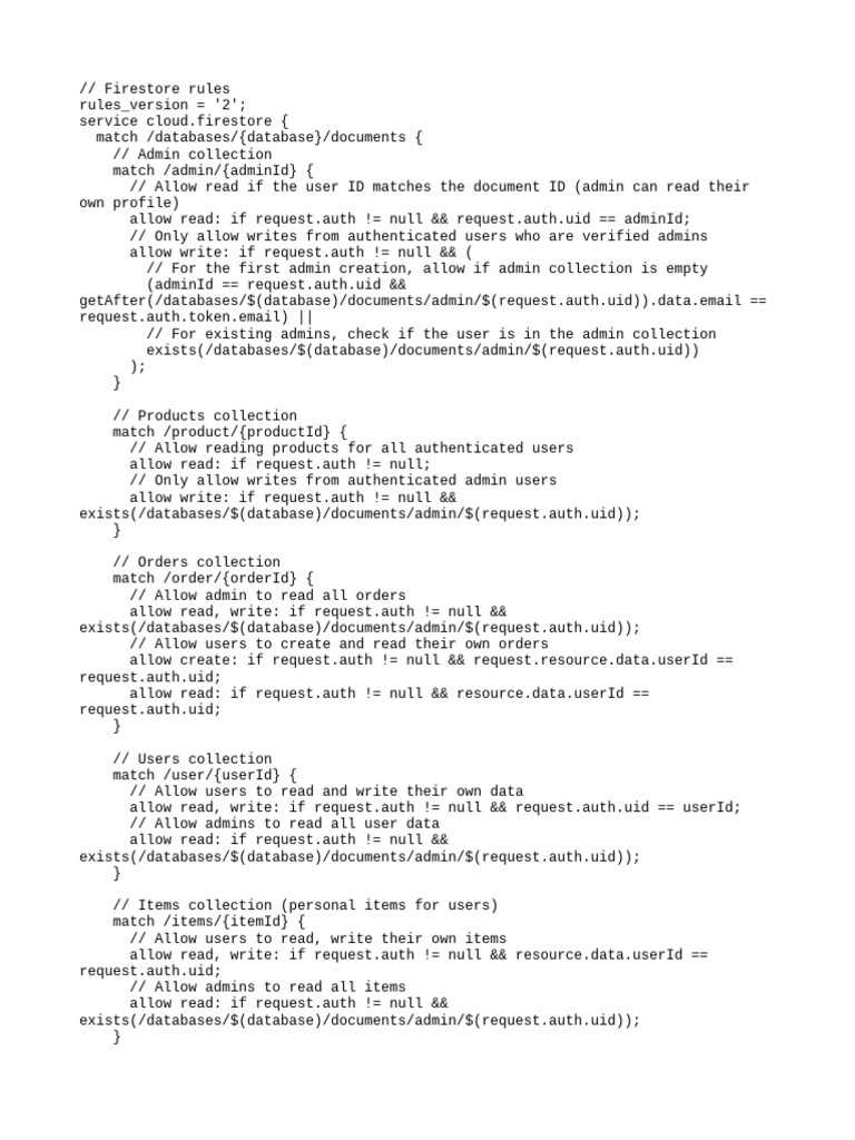 Firebase Rules | PDF