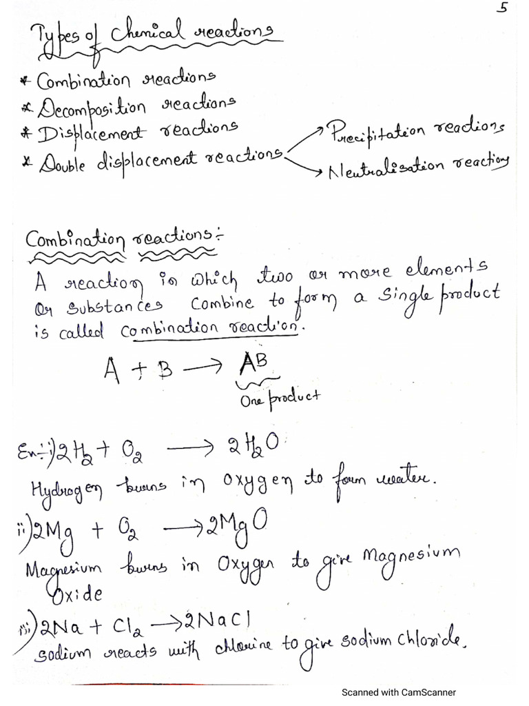 Chemical Reactions (ICSE CLASS 8 CHEMISTRY PART 2) | PDF