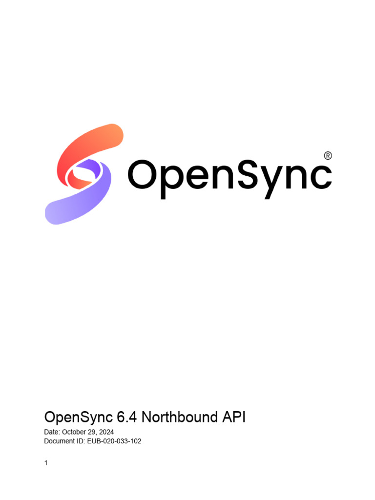 EUB-020-033-102 OpenSync 64 Northbound API | PDF | I Pv6 | Internet  Protocols