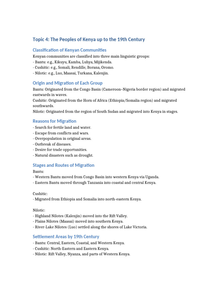 Kenyan Communities and Migration History | PDF