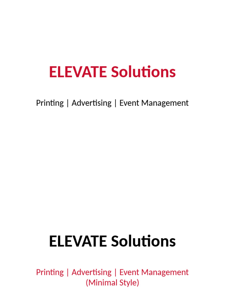 ELEVATE Solutions Template | PDF