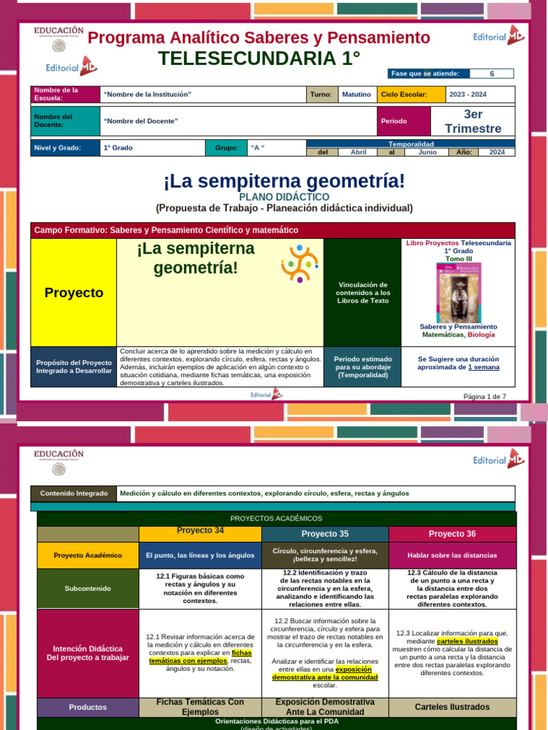 Proyecto de Geometría en Telesecundaria | PDF | Geometría | Ángulo