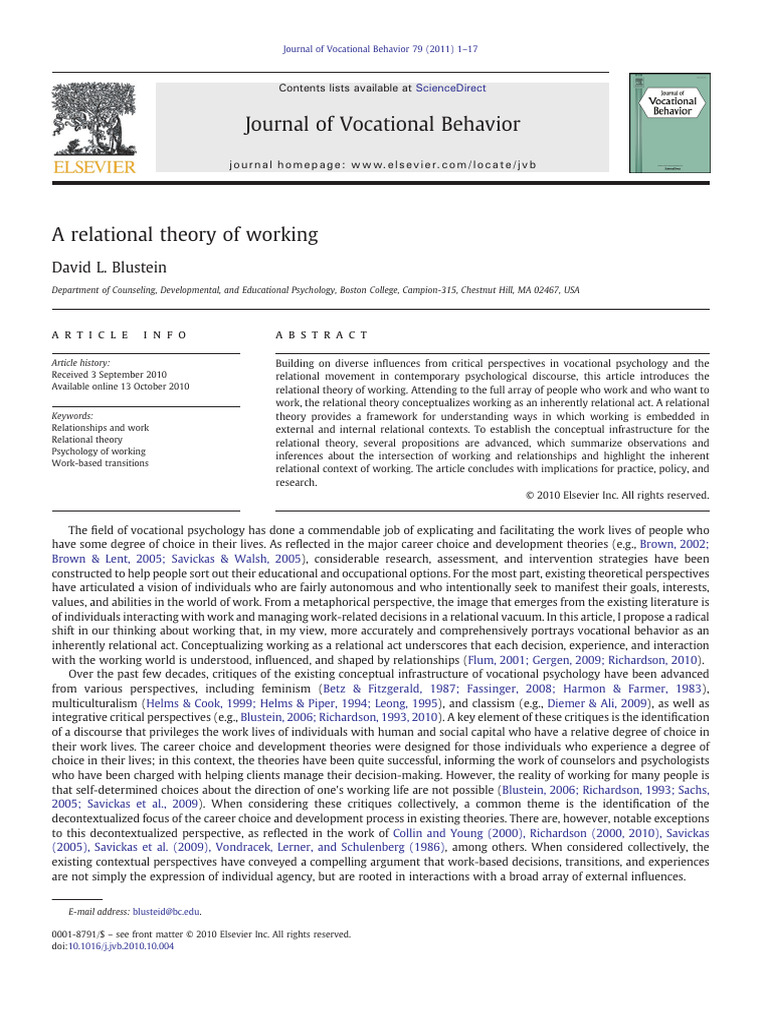 Relational Theory of Working Explained | PDF | Psychology | Attachment ...