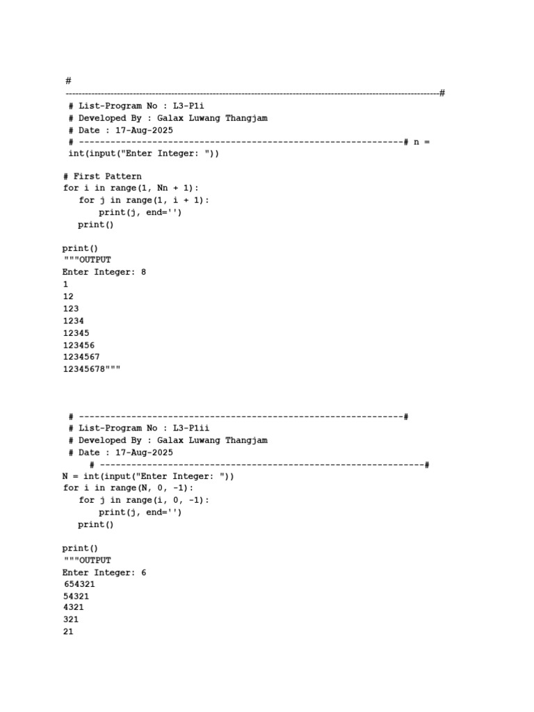 Galax Luwang Practical List 3 | PDF | Integer (Computer Science ...