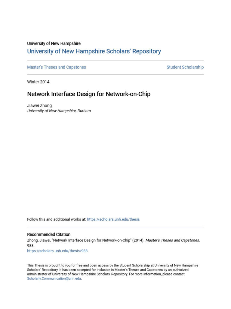 Network Interface Design For Network-On-Chip | PDF | System On A Chip ...