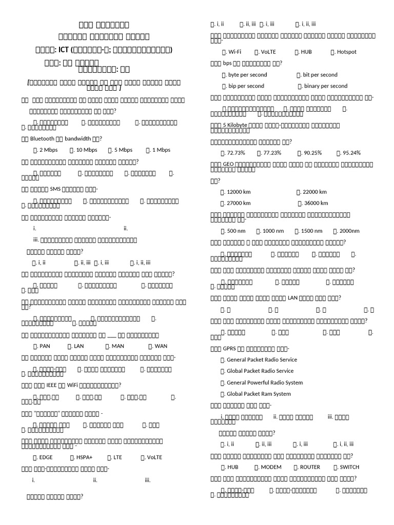 ICT ch1 MCQ | PDF