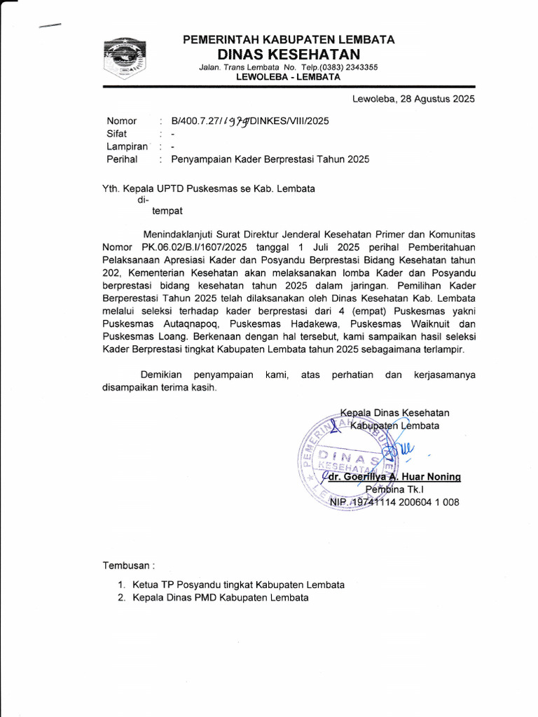 Kader Berprestasi Kesehatan Lem…