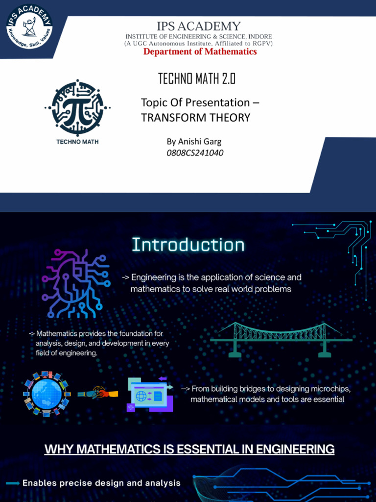 Transform Theory in Engineering Applications | PDF | Mathematics ...