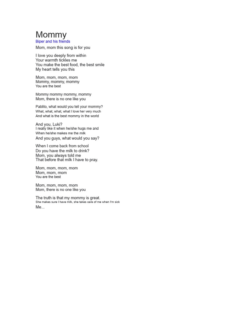 Ode to My Wonderful Mommy | PDF