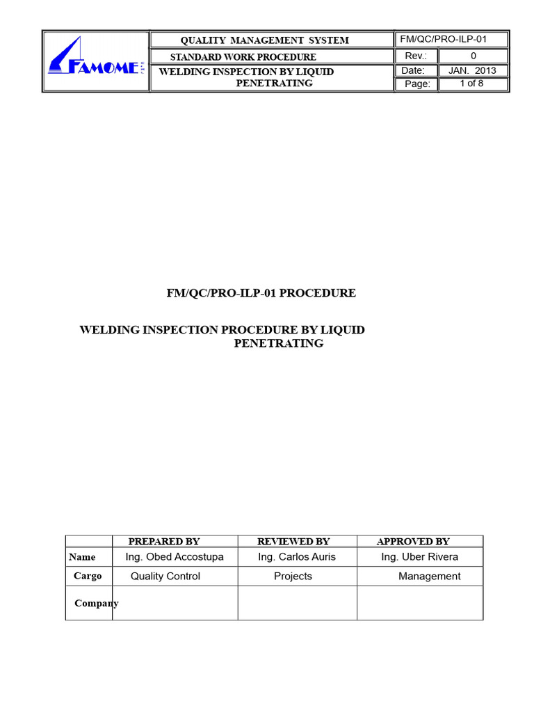 Liquid Penetrant Welding Inspection Guide | PDF | Welding | Construction