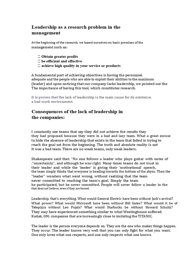 The Critical Role of Leadership in Business | PDF | Leadership | Goal