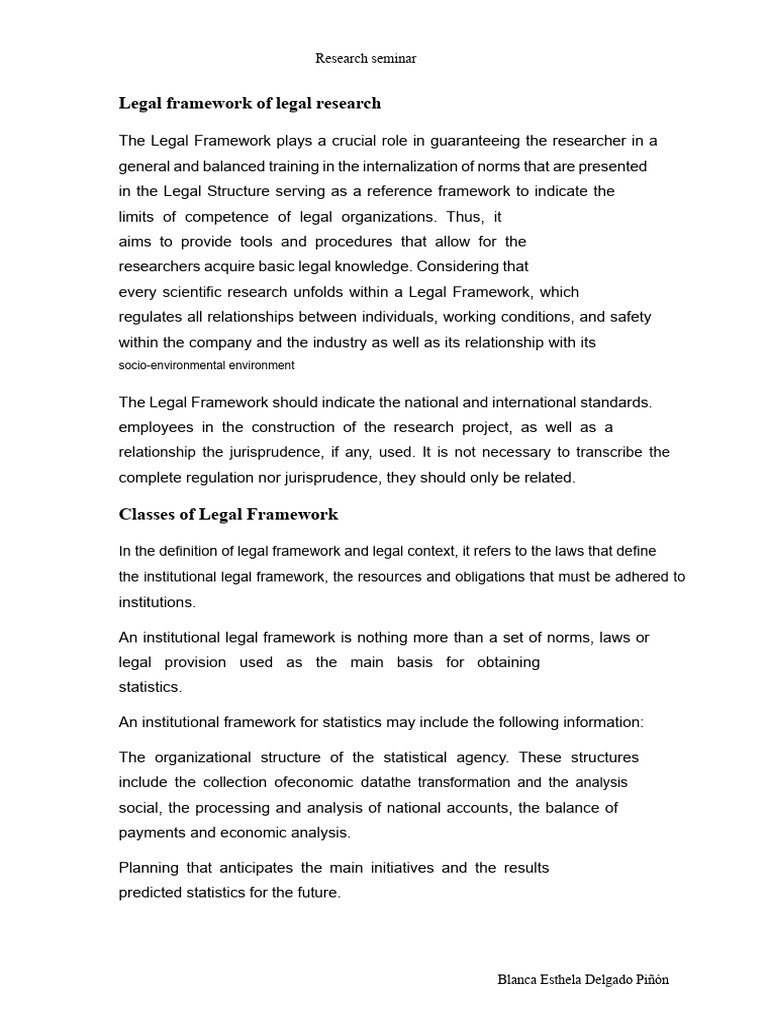 Legal Framework for Research Projects | PDF | Information | Jurisprudence