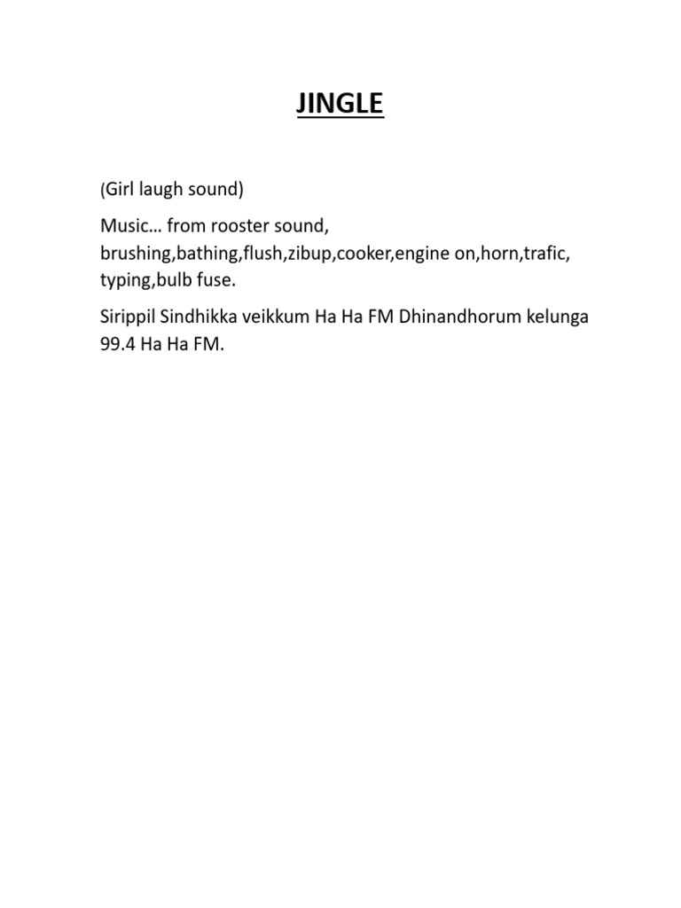 Ha Ha FM Jingle Sound Effects | PDF