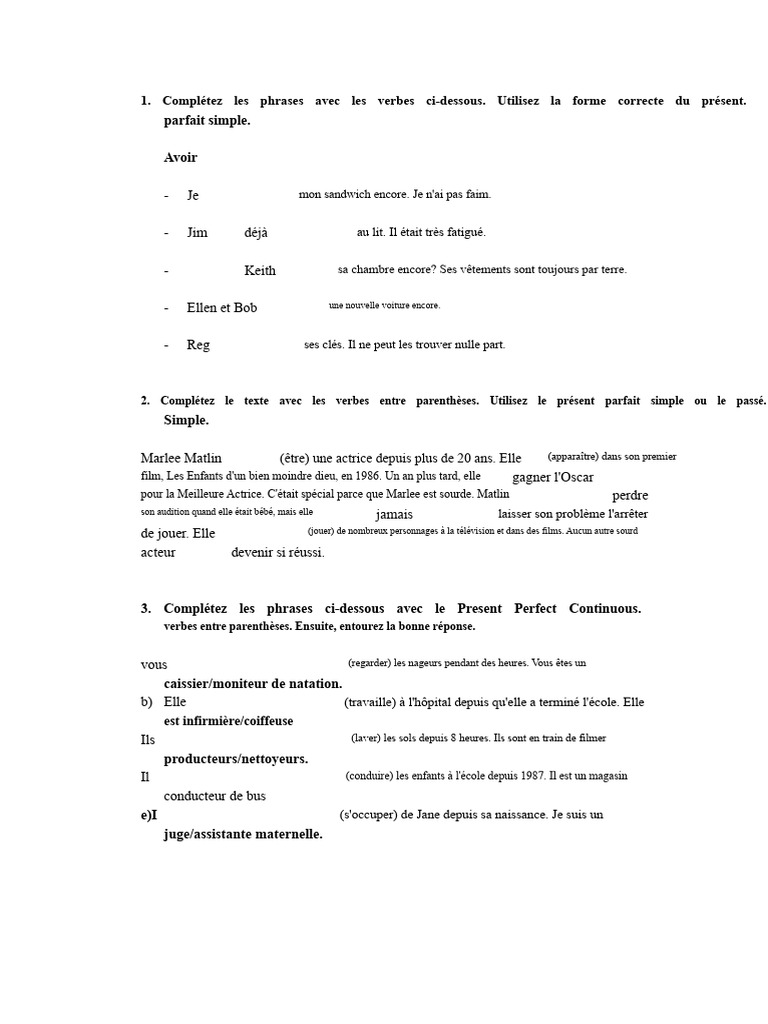 Conjugaison du verbe 