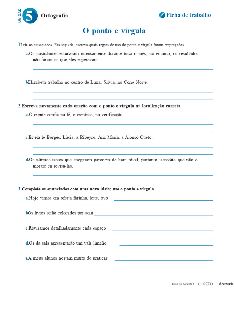 Regras do Ponto e Vírgula em Português | PDF