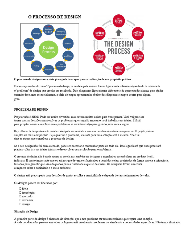 Notas Do Processo de Design | PDF | Esboço | Protótipo