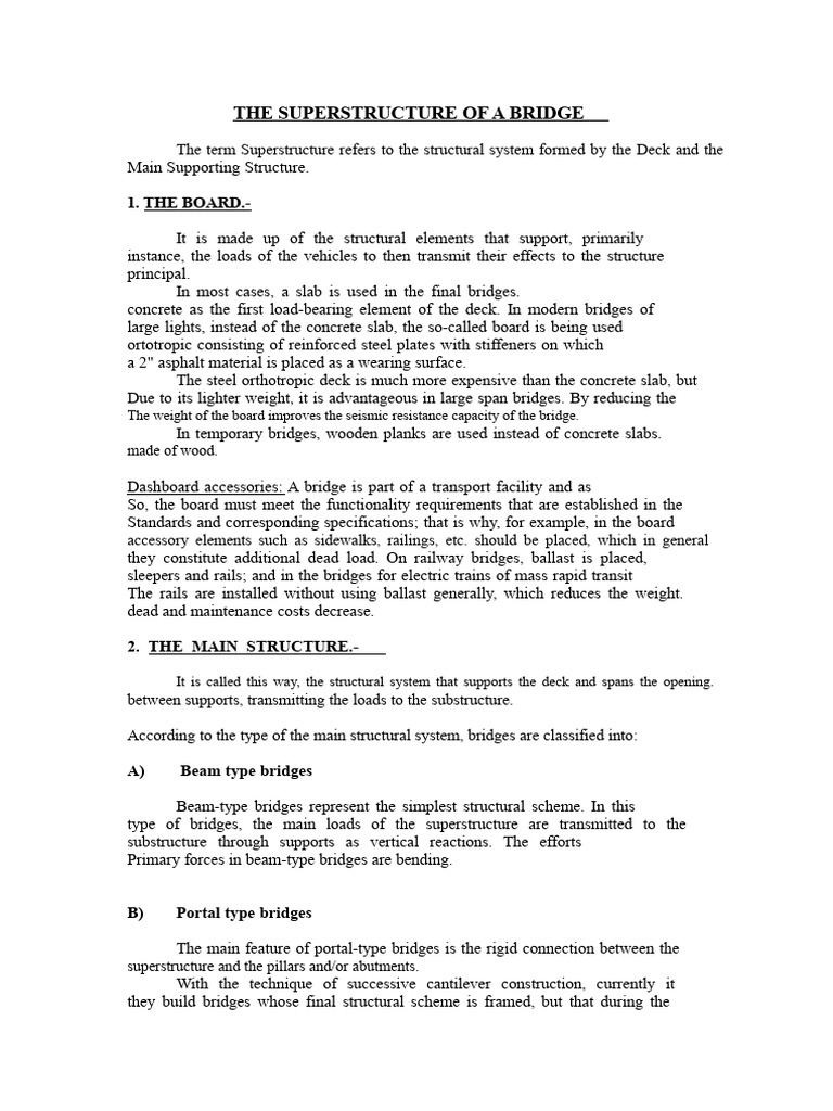 Bridge Superstructure Types and Construction | PDF | Beam (Structure ...