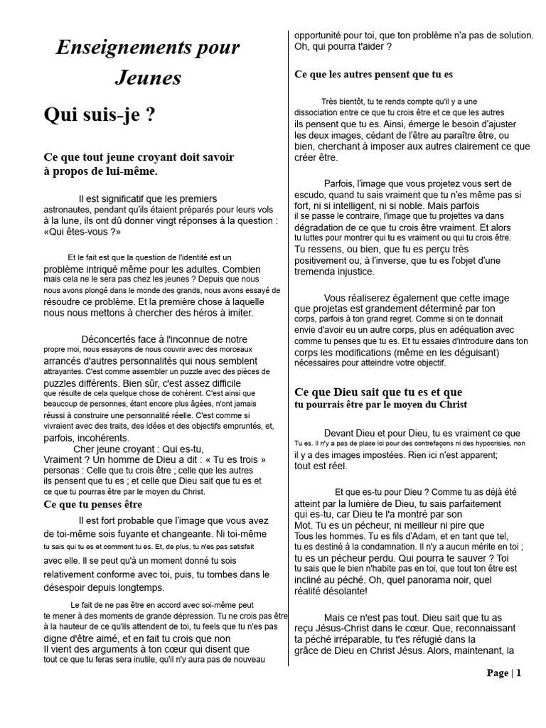 Identité et foi chez les jeunes croyants | PDF | Dieu