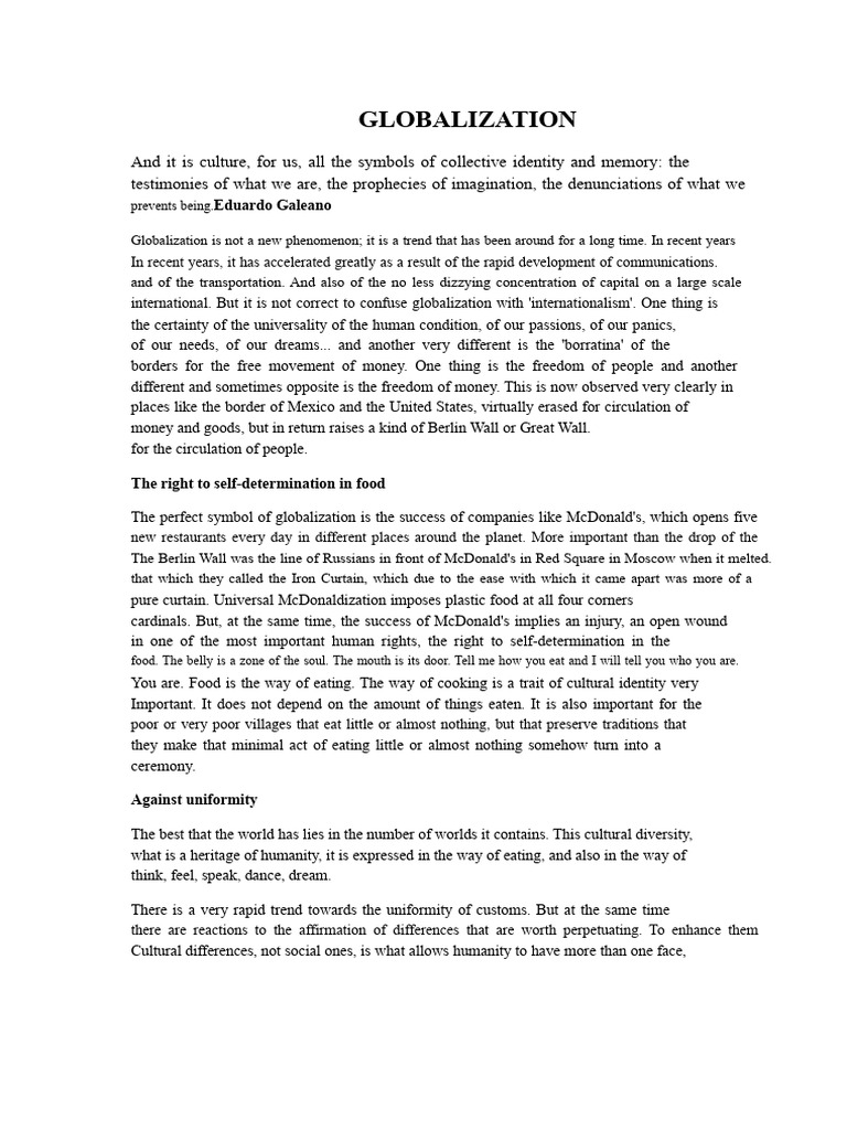 Understanding Globalization's Impact | PDF | Globalization | Communication
