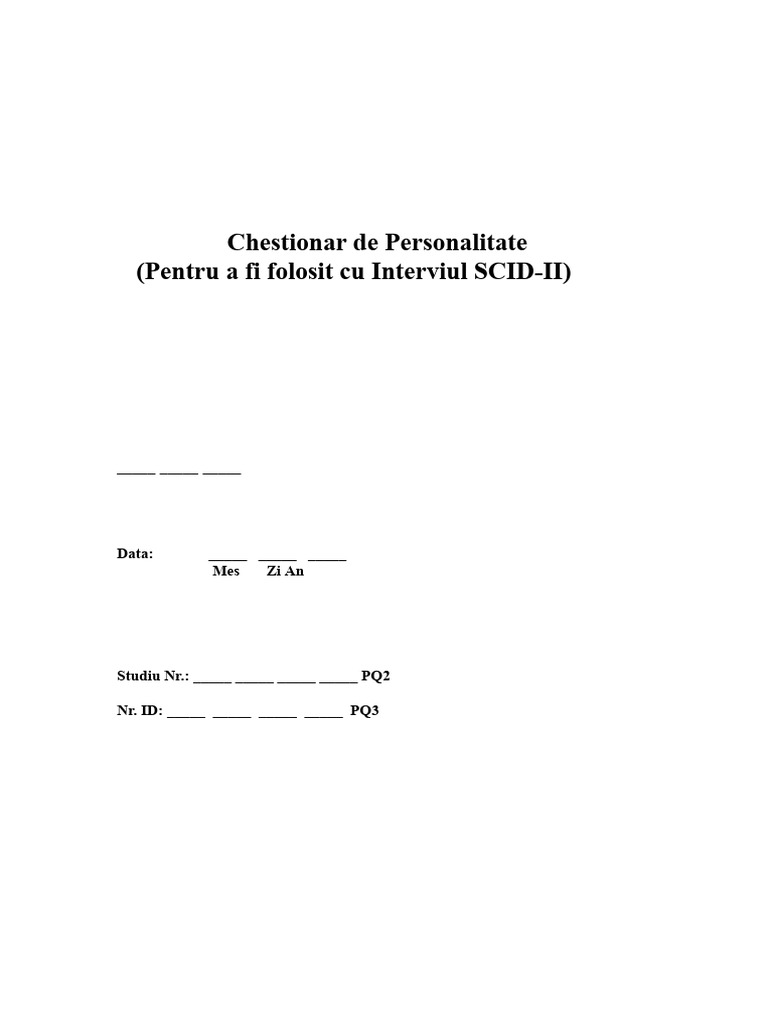 SCID II (Complet) | PDF