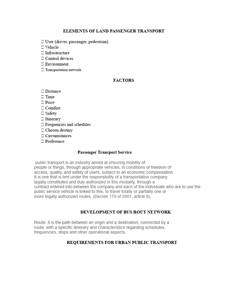 Passenger Transport Contract Requirements | PDF | Transport | Public ...