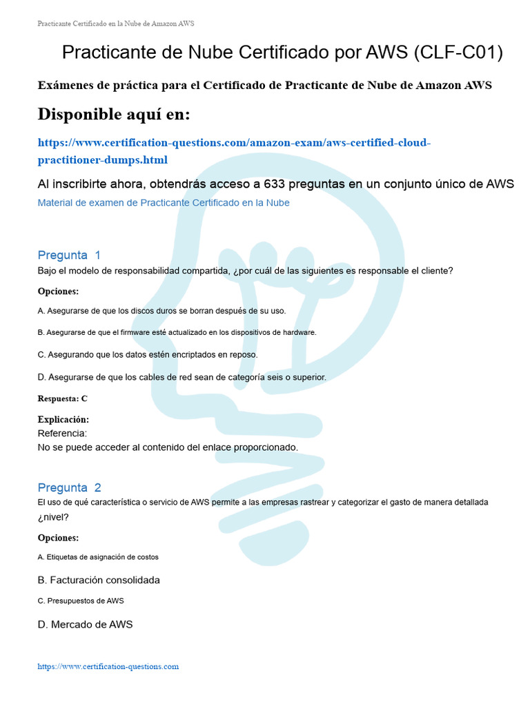 Exámenes Prácticos AWS Certificado Nube | PDF | Servicios web de Amazon ...