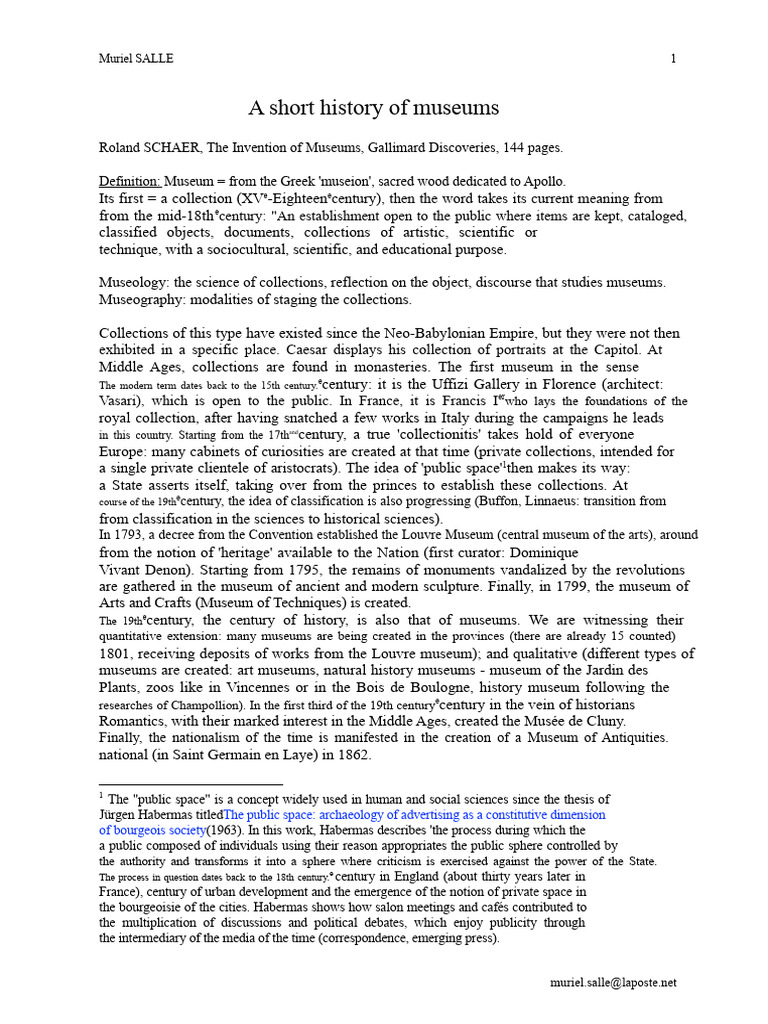 History and Evolution of Museums | PDF | Museum | Museology