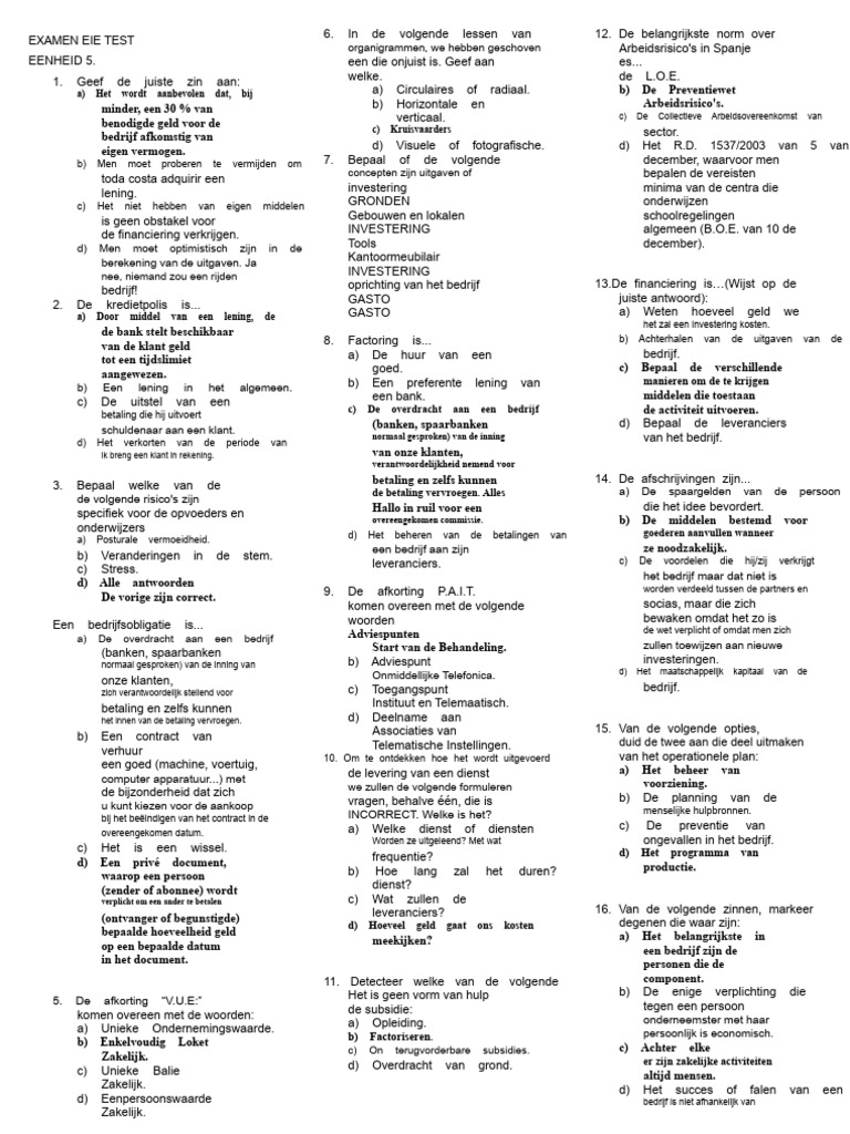 Examen Eie Test | PDF
