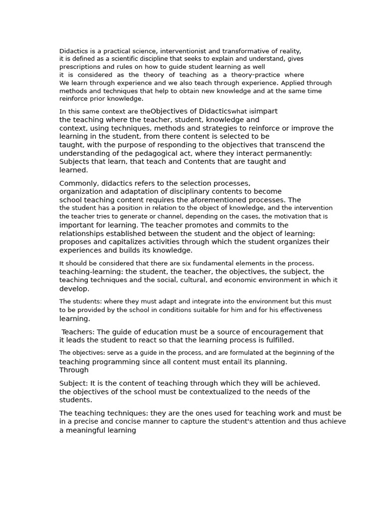 Understanding Didactics in Education | PDF | Psychological Concepts ...