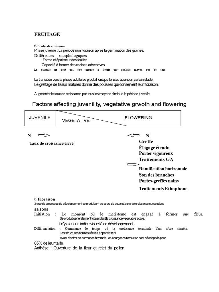Phases de fructification des arbres fruitiers | PDF | Bourgeon ...