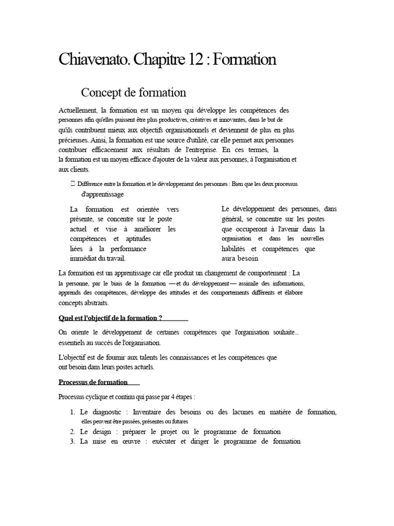 Formation et développement des compétences | PDF | Apprentissage ...