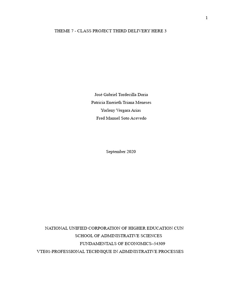 THEME 7 - Classroom Project Third Submission ACA 3 | PDF | Market ...