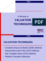 A Review of Valuation Tech - 13-1-09