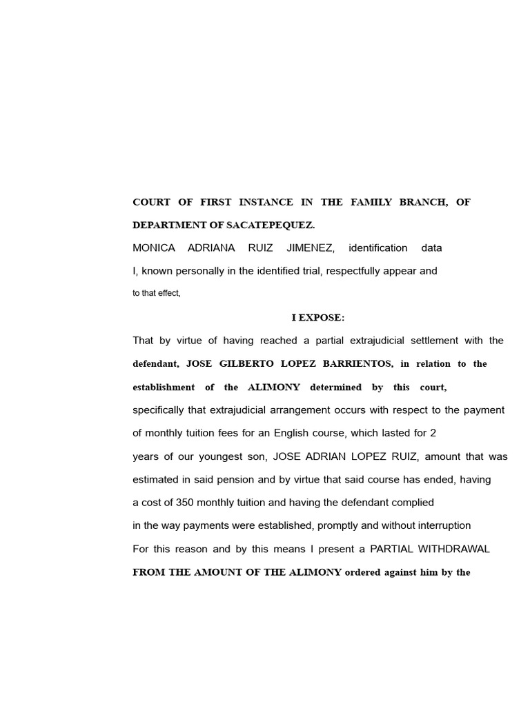 18.-Written Partial Withdrawal | PDF | Alimony | Public Law